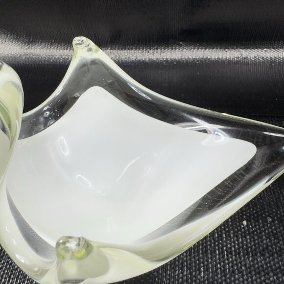 Vintage Venetian Art Glass Duck Bird Bowl Dish Candy Holder Container White VTG - Picture 6 of 14